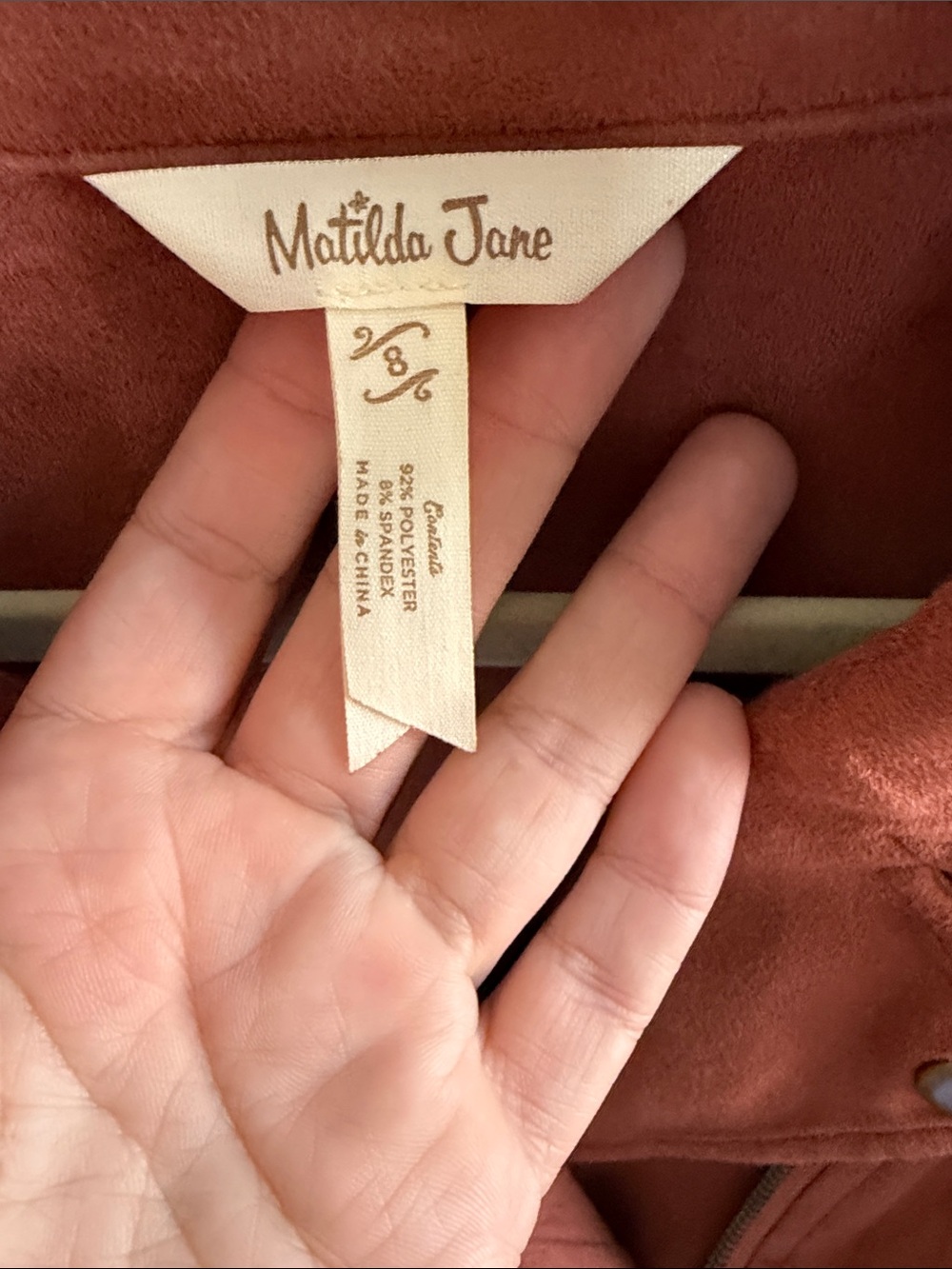 Matilda Jane Rust-Brown Suede Moto Jacket - Picture 2 of 5